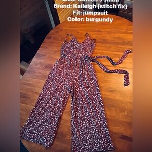 Kaileigh Burgundy Floral Jumpsuit